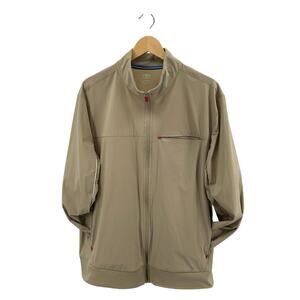 Athletic Works Retro Woven Full Zip Jacket Men's XL (46-48) Tan Long Sleeve 90s